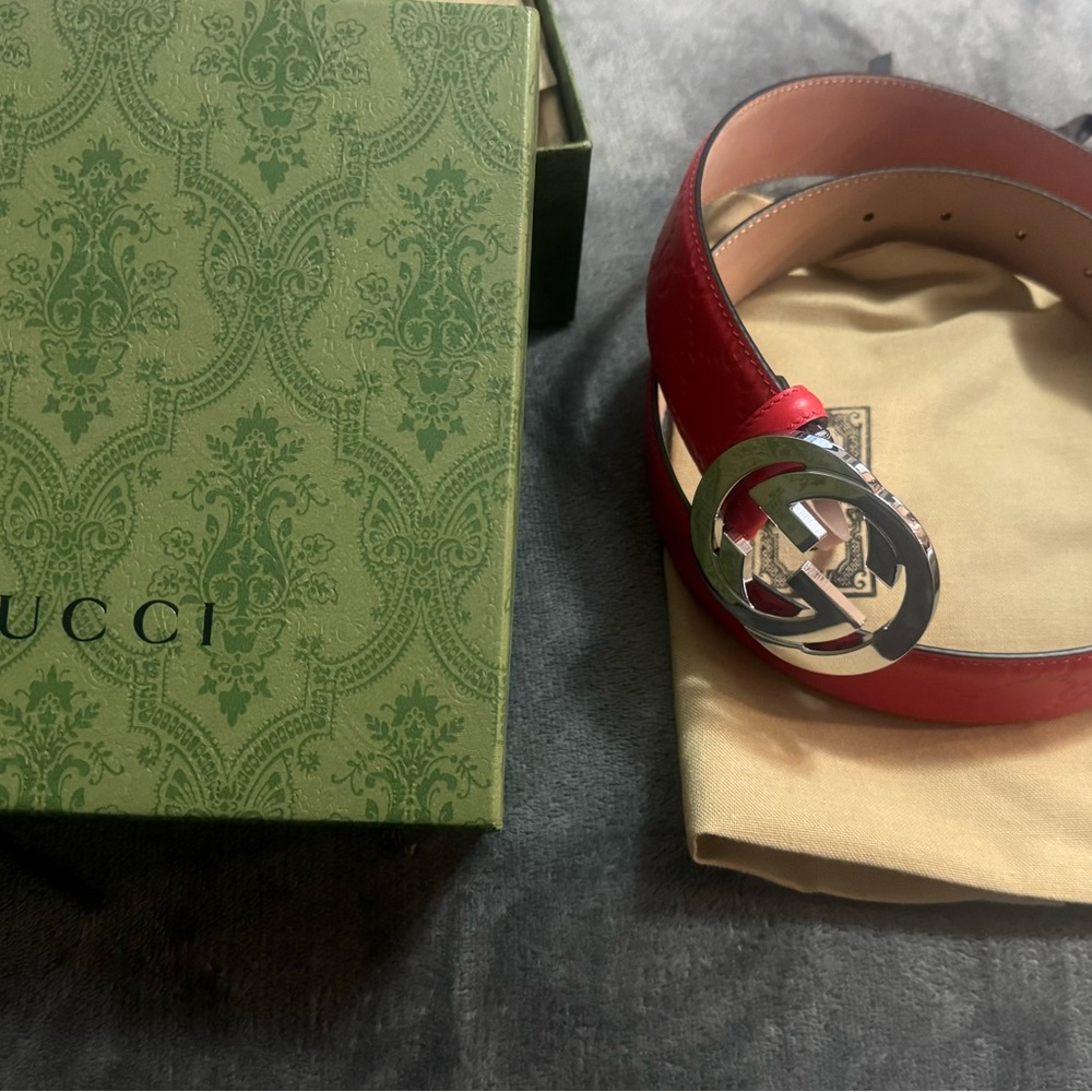 Gucci belt signature supreme red us 26-30